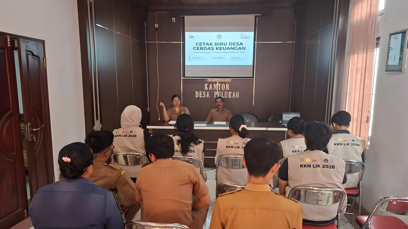 Penyampaian Rencana Kerja Kegiatan KKN LIK UNUD 2026 di Desa Pulukan